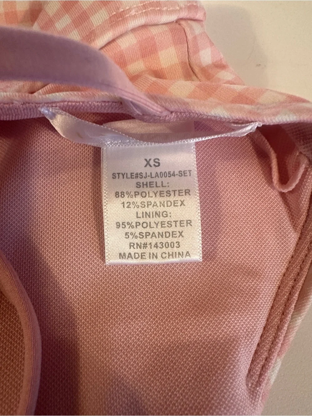 Pink Gingham Strappy Bralette/Leggings Set
